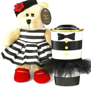 STARBUCKS ALICE & OLIVIA Ltd Ed Coffee BEARISTA PLUSH BEAR LID w TUTU Travel MUG